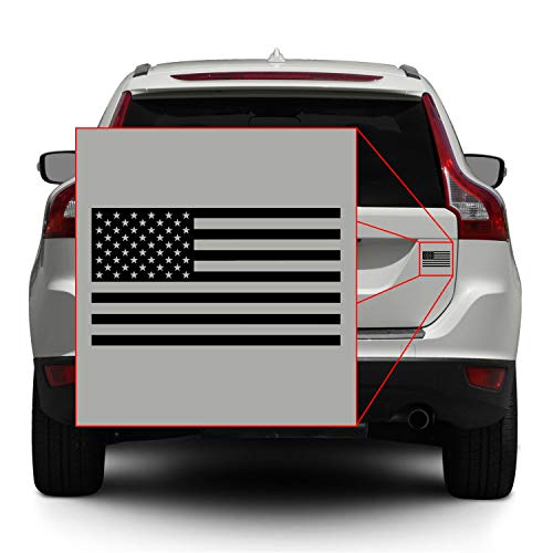 Image of American US Flag [Pick Color /Size] Vinyl Decal Sticker for Laptop /Car /Truck /Window /Bumper (5in x 2.8in, Gloss Black)