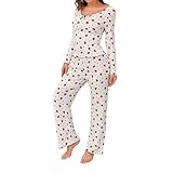 VARIÉTÉ DE COULEURS POUR ENSEMBLE PYJAMA : choisissez parmi une variété de couleurs, y compris le noir, le gris, le blanc, le vert, le rouge, l'orange et le bleu clair. Que vous aimiez le classique, ludique ou moderne, il y a une couleur qui vous convient. SCBFDI ensemble de pyjama pour femme est livré avec un haut de pyjama manches longues et un pantalon, C'est un choix parfait pour un cadeau pour votre mère,votre sœur,votre femme,cadeau de Noël.