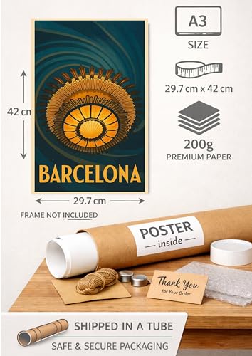 Póster de Barcelona de diseño modernista y alta calidad visual 2