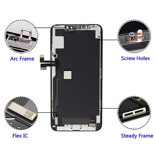 Brinonac Screen Replacement For Iphone 11 Pro Max,6.5 Inch 3D Lcd Touch Screen Display Digitizer Frame Assembly Set With Repair Tools Kit,Adhesive And Tempered Glass #TOP6