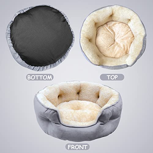 Jojhdr Pet Bed For Dog And Kitten, Soft And Durable Round Puppy Bed With Removable Cushion And Waterproof Oxford Bottom 28 Inch #TOP3