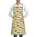 Delantal de babero con estampado de abejas y miel para mujeres y hombres, delantales de cintura ajustable para cocineros, delantales de cocina con bolsillos, Caravanas Happy Camper, Talla única