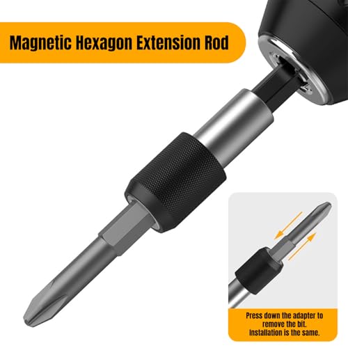 Bithalter Magnetisch, 6 Stück Schnellwechsel Bithalter Mit Magnet, Bithalter 1/4’’ 60mm Bithalter Magnet Geeignet für Bohrmaschine Schraubendreher Gewindeschraube