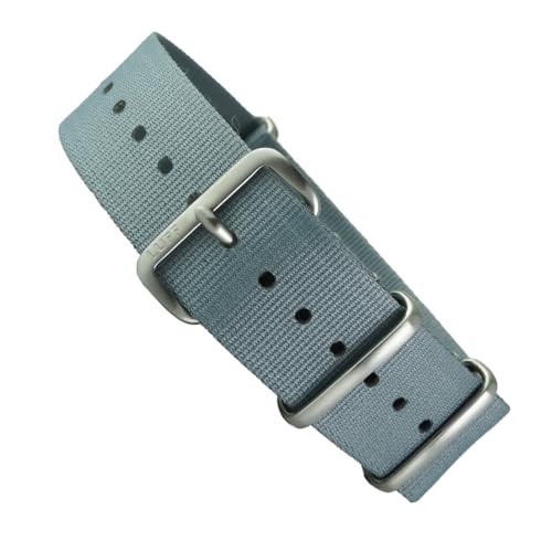 Luffwatchstrap Military G10 Style Premium Mil-Spec Heatweld Ballistic Nylon Watch Band Strap - Bond Admiralty Grey Width 20mm (20mm Brushed, Light Grey)