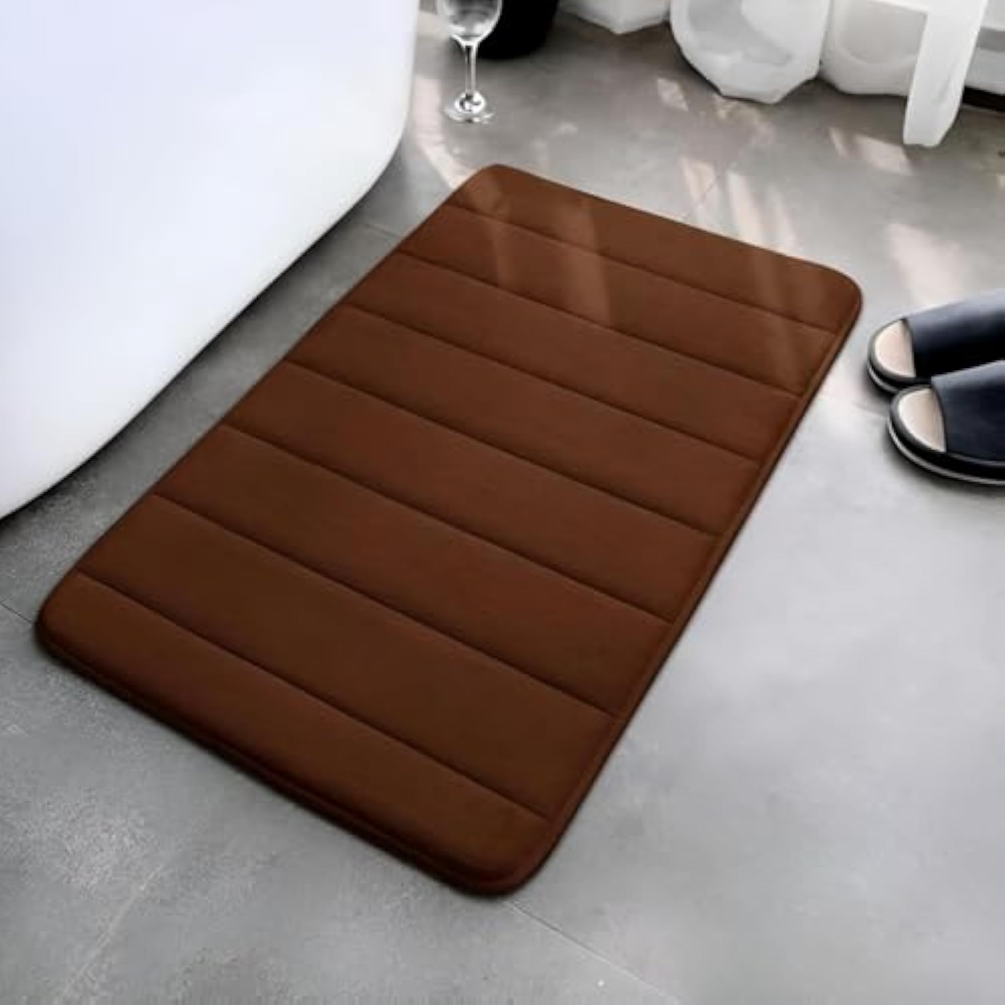 Memory Foam Bath Mat - Soft, Water Absorbent, Non-Slip