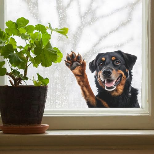 Vinilos adhesivos 3D de perro Rottweiler para decoración miniatura 5