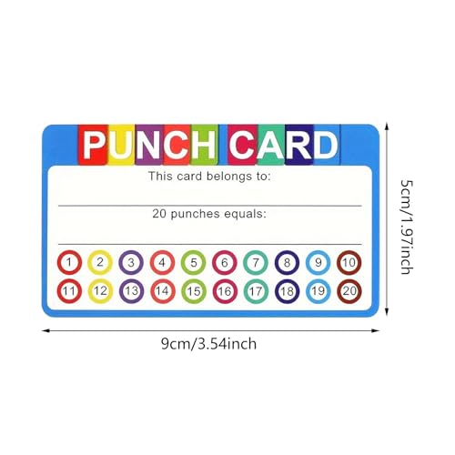 Qianly Cartões perfurados de recompensa multiuso, artesanato faça você mesmo, cartões perfurados de