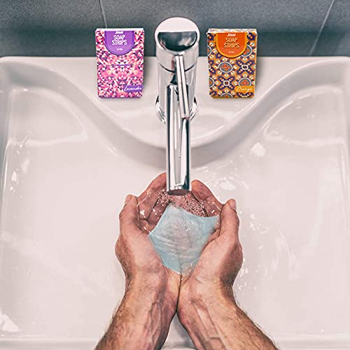 Jidue 300Pcs Soap Sheets Gift Box Portable Foaming Disposable 4 Scented Paper Soap X75 Pack Hand Washing Cleaning Paper Soap Dissolvable Strips Dry Sheets Skin Friendly For Kids Adult Travel Camping Hiking #TOP6