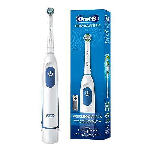 Oral-B DB 5.010.1 PRO Battery Powered Toothbrush Precision Clean, 9000 Revolution Per Minute for Superior Clean, 2D Cleaning - White