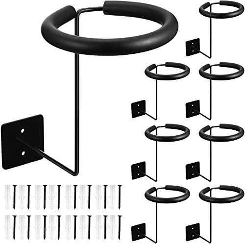 Frienda Wall-mounted Motorcycle Accessories Black Helmet Holders Metal Multifunctional Helmet Racks with Sponge Tubes and Expansion Screws for Basketball Hat Cap(8 Pieces)