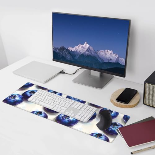 Tapis de souris de jeu grand format imprimé myrtille pour PC - 6
