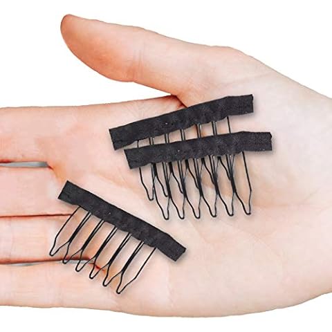 Smilco 32 Pcs Wig Clips, Metal Snap Wig Combs for Making Wigs Cover