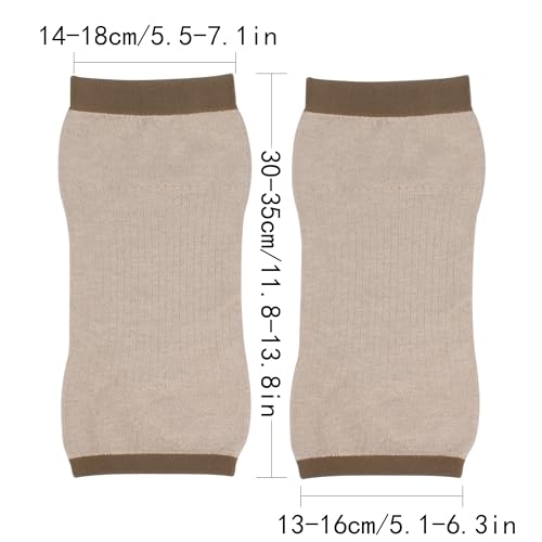 Image of Cashmere Wool Knee Brace Pads Unisex Winter Warm Thermal Knee Warmers Sleeve Soft Leg Warmers (Light Camel)