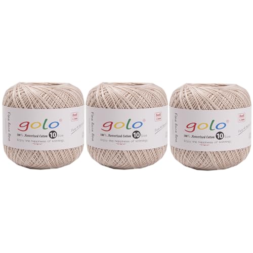 Image of golo 3 Balls Crochet Thread Size 10 Crochet Yarn for Hand Knitting 111