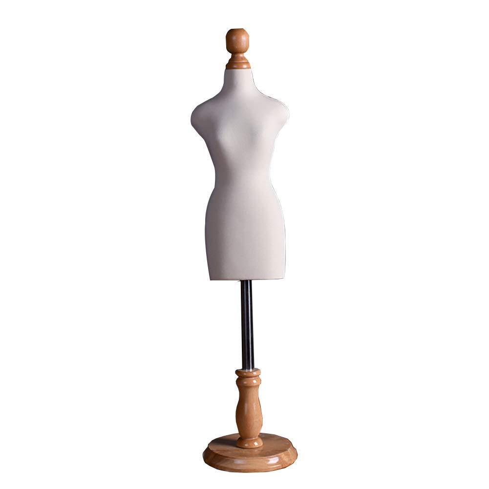 Tailors Dummy Mannequin Mini Dressmakers Dummy Famale, Tailor Manikins Doll Dress Form Display, Adjustable Height Dollhouse Accessories Decoration ()
