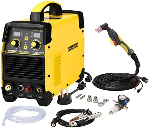 Flameweld Pilot Arc Plasma Cutter - CUT55DP 55Amps Non-Touch Pilot Arc Plasma Cutter Machine, 110/220V Dual Voltage Plasma Cutting Machine 16mm Clean Cutting Thickness
