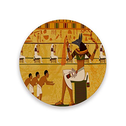 Posavasos redondos de cerámica con diseño de Egipto antiguo, resistente al calor, para bebidas, hogar, cocina, bar, juego de 1