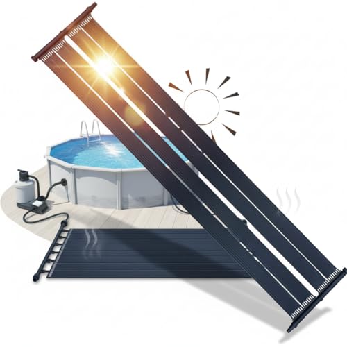 Melko Solarkollektor Poolheizung Set 300 x 80 cm, Warmwasser Heizung Solarheizung für Pools Schwimmbad bis 12.000 l | Wasserinhalt | Beliebig erweiterbar | UV-beständiger Kunststoff | Solarmatte