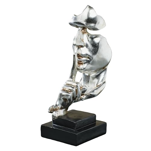 Escultura Abstracta de Mesa Silencio Antiguo Plata