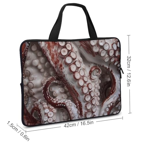 Sac ordinateur portable 17 pouces grand format imprimé pieuvre - 3