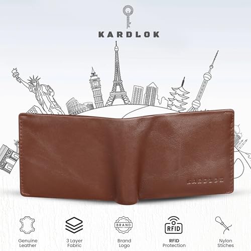 Men's Leather Bifold Wallet, Brown, Classic Design with Multiple Card Slots, Cash Compartment, Coin Storage4