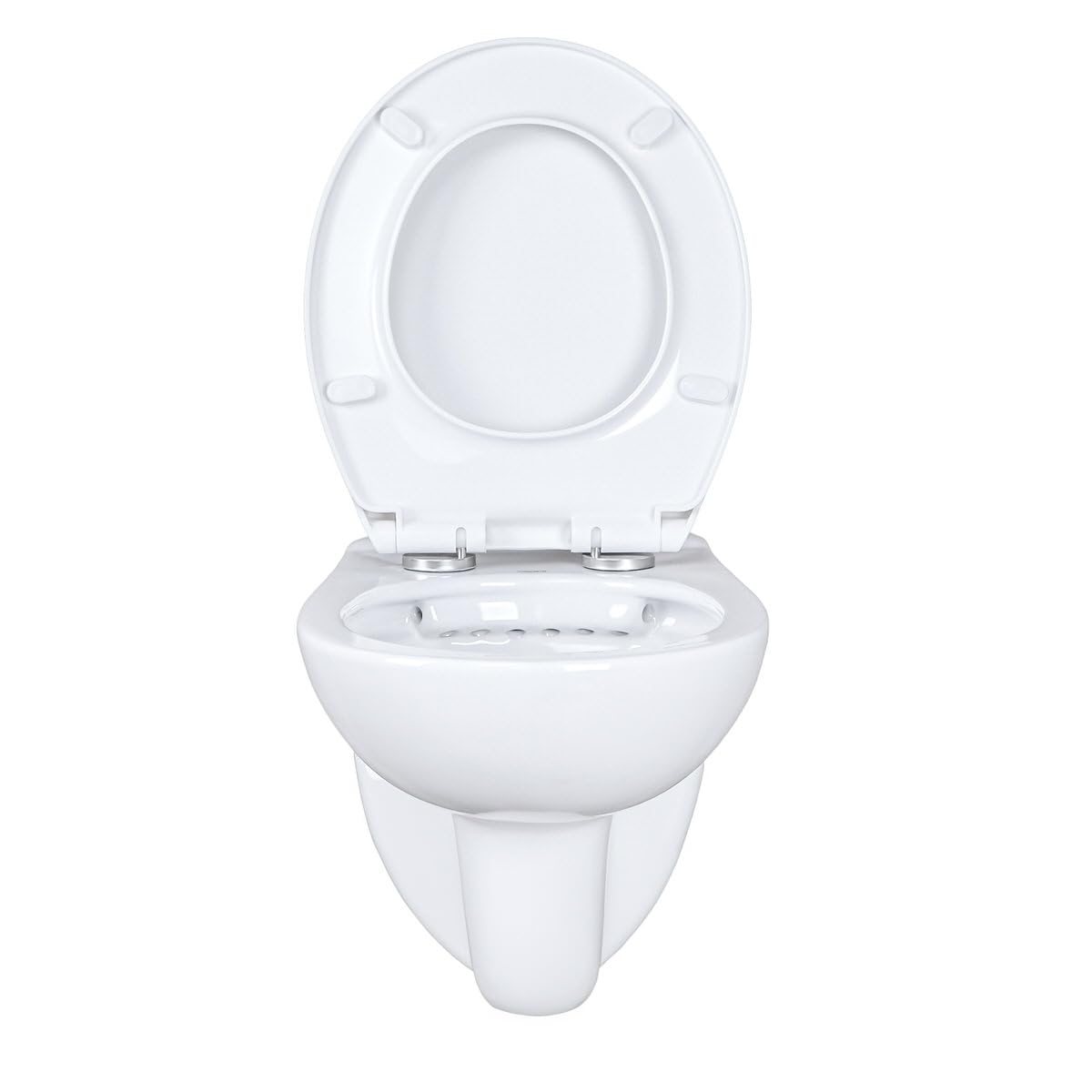 Belvit Hänge WC Komplettset Weiß Spülrandlos | Basic Vorwandelement, Toilettendeckel mit Absenkautomatik, Betätigungsplatte, Schallschutz