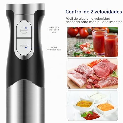 Batidora de mano anti salpicaduras con cuchilla de acero inoxidable 3