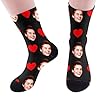 WWricotta Chaussettes Personnalisées Photo Visage Chaussette Personnalisable pour Hommes et Femmes, Cadeau Original pour Fête des Pères, Saint-Valentin ou Anniversaire