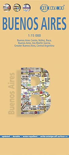 Buenos Aires. Map 1:15 000: Buenos Aires Centro, Nunez, Boca, Buenos Aires, Isla Martin Garcia, Greater Buenos Aires, Central Argentina (Borch Map)