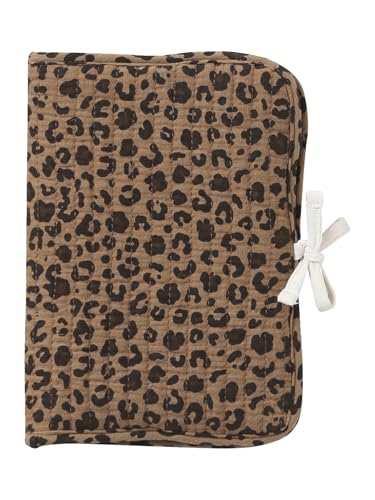 ENVIE DE FRAISE Schutzhülle für U-Heft aus Baumwollgaze, Leopardenmuster, beige, Medium