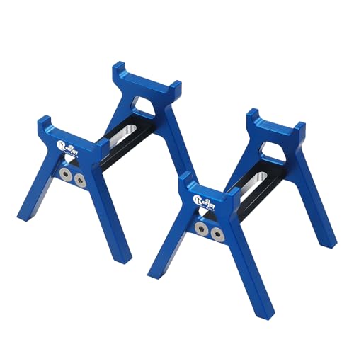RC Car Stand Aluminum Alloy RC Car Static Display Stand RC Work Stand for 1/18 1/24 TRX4M FCX18 SCX24 FCX24 RC Car Upgrade Parts (Blue)