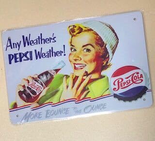Amazon.co.jp: pepsi=cola ペプシコーラ ⑦ レトロ ブリキ看板 : おもちゃ