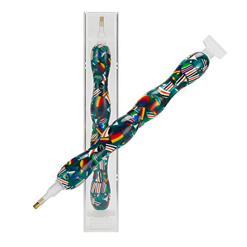 Handmade Resin Diamond Painting Pen 5D DIY Paint with Diamond Kits Rhinestone Drill Pens Acrylic Nail Art Picker Tool Diamonds Art Accessories Hand-Turned Diamond Painting pens (Green)