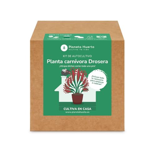PLANETA HUERTO | Kit de Autocultivo Planta Carnívora Drosera Planeta Huerto – Ideal para Iniciarse en el Cultivo de Plantas Insectívoras