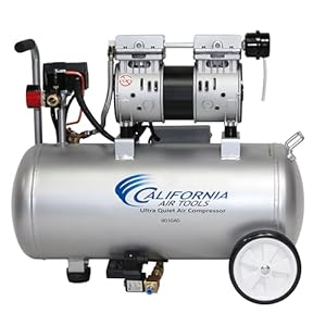 California Air Tools 8010AD Ultra Quiet & Oil-Free 1.0 Hp, 8.0 Gal. Steel Tank Air Compressor w/Auto Drain