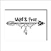Wilde und freie Pfeil Wandtattoos Kinderzimmer Stammesfeder Wald Wandaufkleber Wandbilder für Kinder Jungen Jungen Kinderzimmer böhmische Kunst Wanddekoration Aufkleber A3 88x40 cm