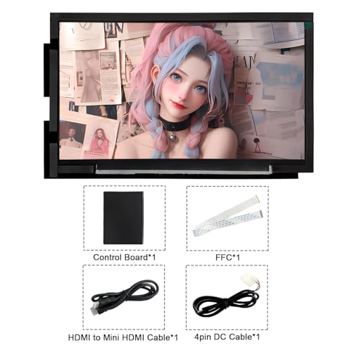 Image of wisecoco 14 Inch LCD Screen for Lian Li O11 Mini PC Case FHD 1920x1080 Laptop Screen Replacement PC Secondary Display HDMI 72% NTSC (Black)
