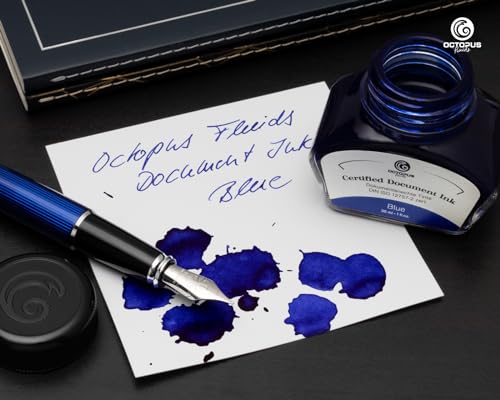 Octopus Fluids Document Ink Blue Encre indélébile certifiée DIN ISO 12757-2 Bleu 30 ml – vue 4