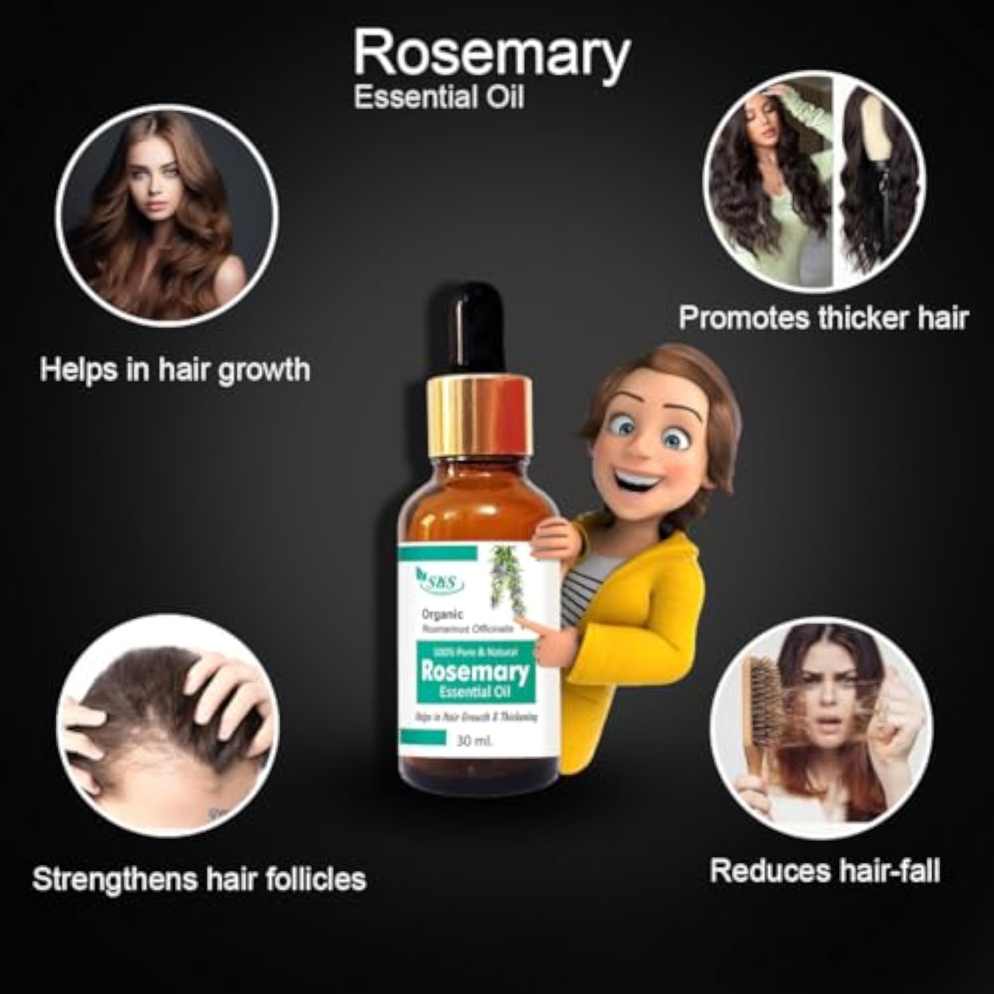 Rosemary Essential Oil for Hair Growth & Skin Care