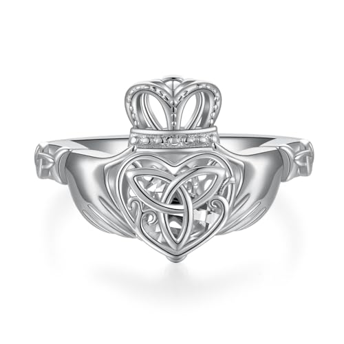 Anelli Claddagh per le donne 925 argento Sterling cuore celtico corona diamante promessa anello gioielli irlandesi regali