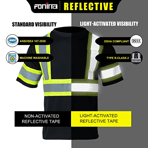 Fonirra 3 Packs Safety Reflective High Visibility T Shirts For Men With Short Sleeves Ansi Class 2 #TOP4