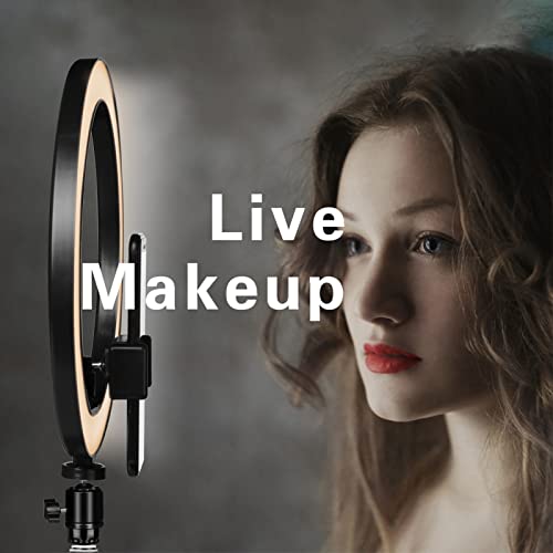 Ring Light 10" with Tripod Stand & Phone Holder for YouTube Video, Desktop Camera Led Ring Light for Streaming, Makeup, Selfie Photography Compatible with iPhone Android