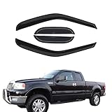 Gldifa Wind Deflector Fit 1997-2003 F150 97-99 F250 Light Duty Super/Extended Cab with 2 Half Size Rear Doors Sun Rain Guard Window Visors 4pcs