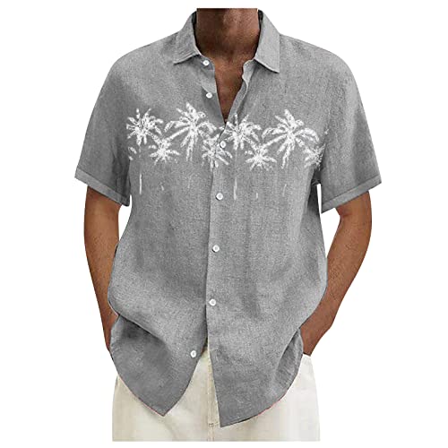 Shirts for Men Cuban Shirts Guayabera Button Down Shirt Short Sleeve Summer Hawaiian Shirt
