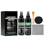Mimoqk Leather Cleaner Conditioner, Upholstery Detailing Kit, Restore Care with Protective Formula, Furniture with Gentle Finish, Car Supplies, Premium Pack for Couch Seat Shoe Boot Purse