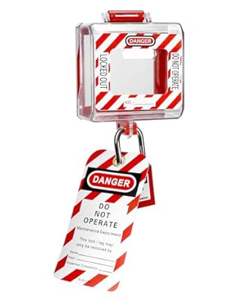 QWORK Emergency Stop Button Cover Lockout Kit, 1 Pcs 4