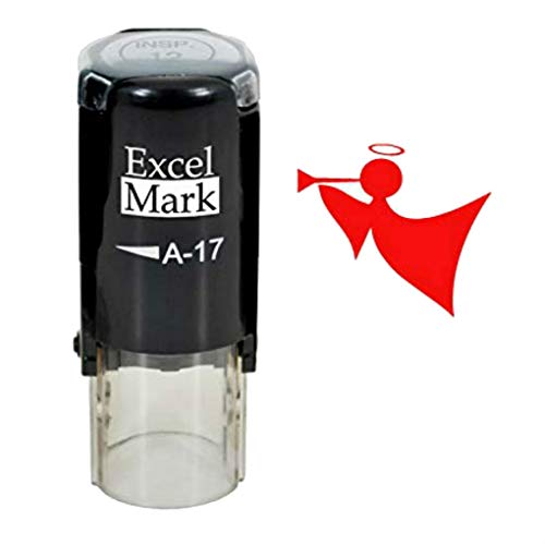 Self-Inking Christmas Rubber Stamp - Angel - Red Ink #TOP17