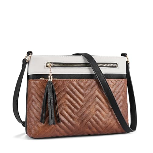 Image of BOSTANTEN Crossbody Purses for Women Medium Shoulder Bag Quilted Handbags with Zipper Pocket
