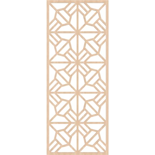 Image of 25 3 /8 inchW x 64 3 /8 inchH x 1 /4 inchT Auburn Decorative Fretwork Wood Wall Panels, Red Oak