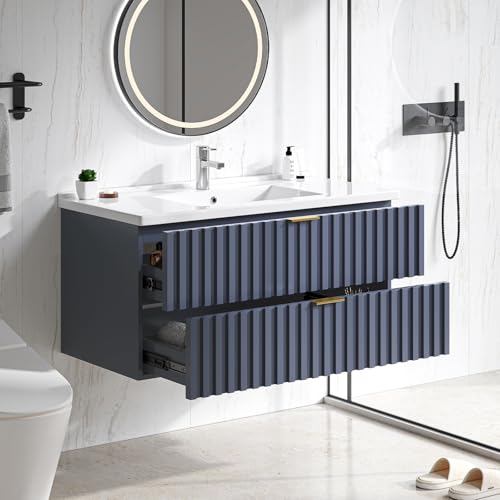 ONBRILL 36 Inch Bathroom Vanity with Sink Combo, Floating Bathroom
